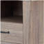 Table de chevet rustique naturelle avec 2 tiroirs et tablettes ouvertes