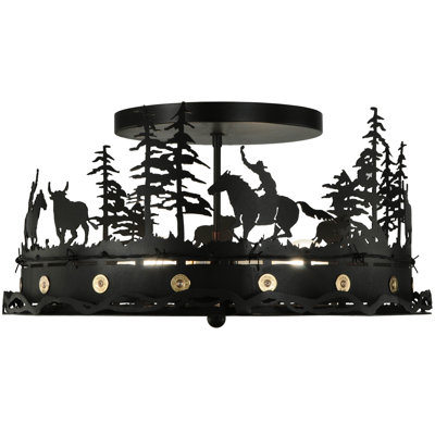 Rustic Lodge Semi Flush Mount