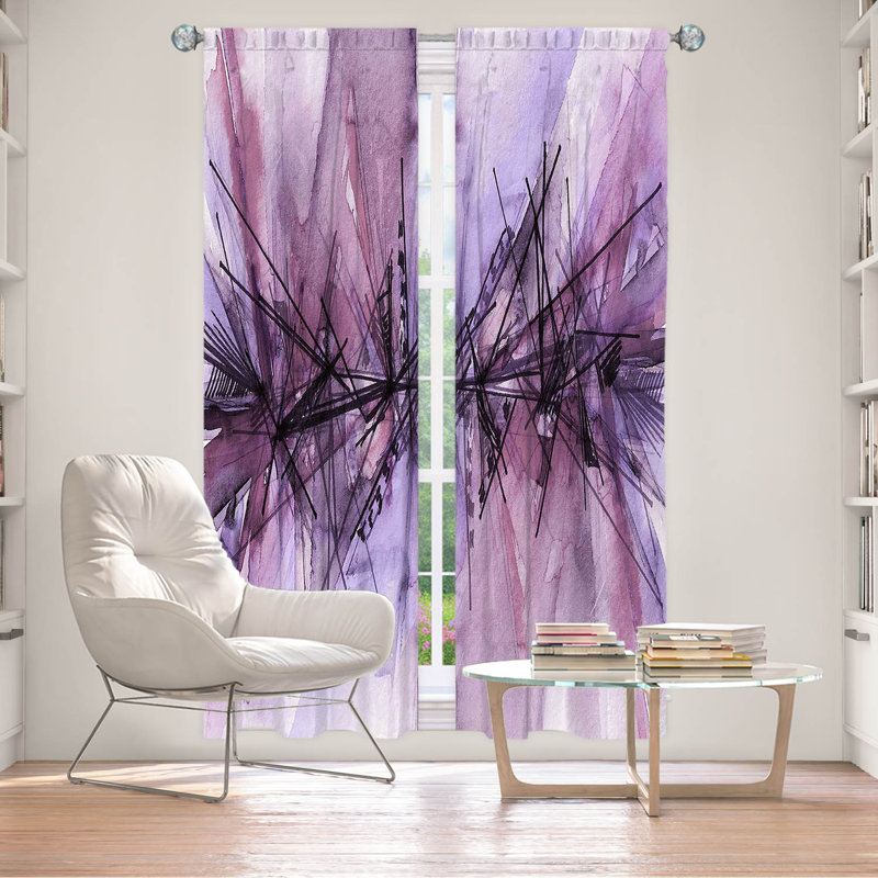 Room Darkening Curtain Pair, 20" W x 61" L, Purple