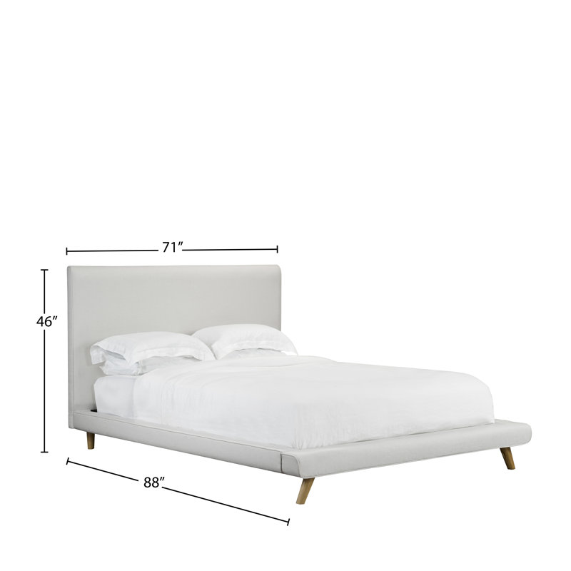 Lit plateforme tapissier Brownell, Grand, Blanc cassé