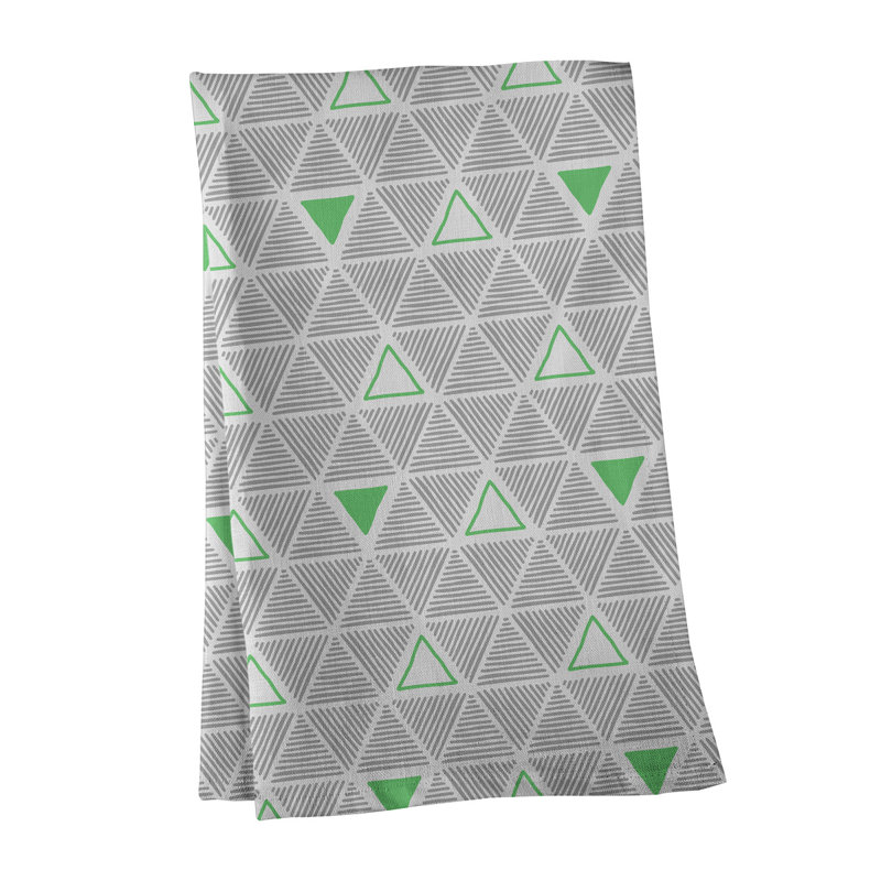 Jordao Tea Towel Kitchen Towel, Gray/Green, Poly Twill