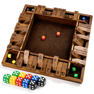 ROPODA 14 Inches 4-Way Shut The Box Dice Board Game (2-4 Players) for Kids & Adults