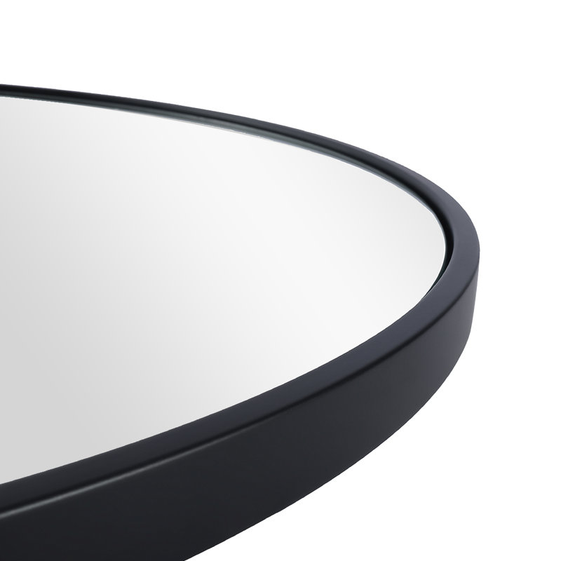 Miroir d'appoint, Noir, 24 po x 31,5 po, Ovale