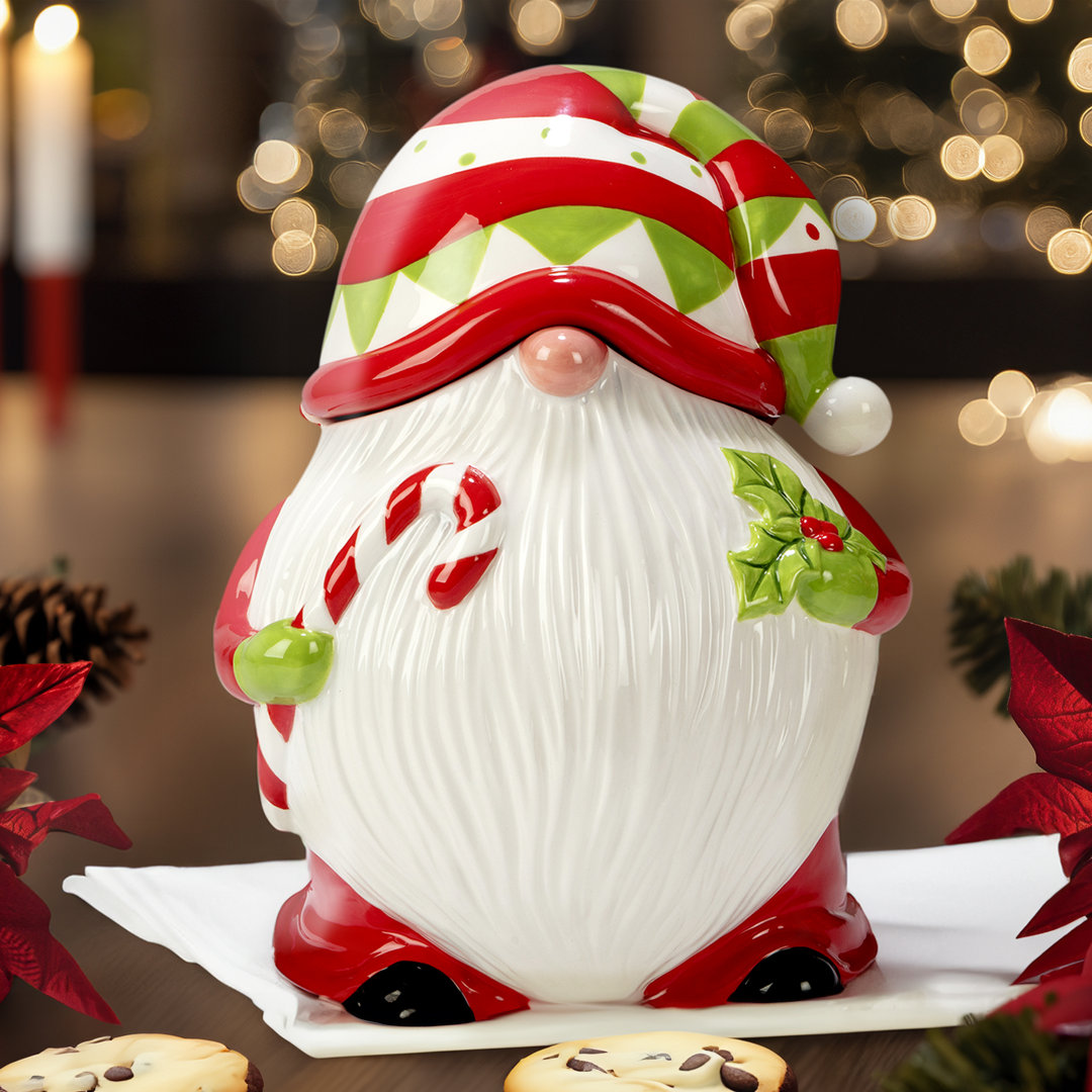 Certified International Holiday Magic Gnomes 3-D Cookie Jar Certified International