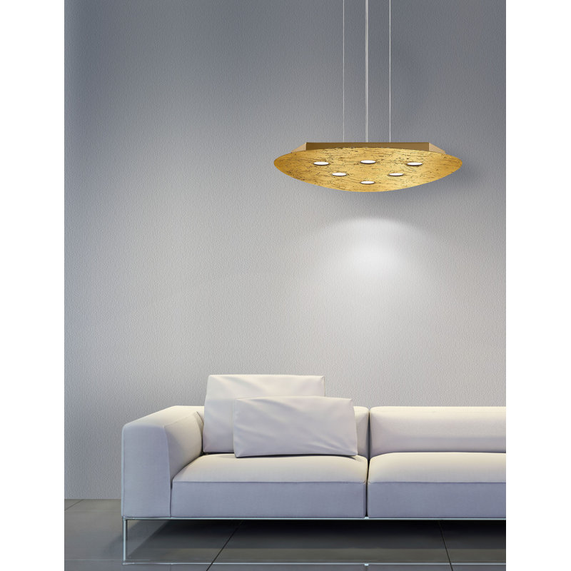 Triangolo 6 - Light LED Geometric Pendant, Gold Foil