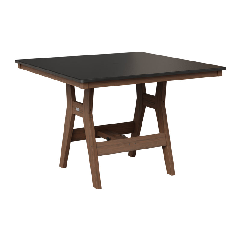 Table de bar berlinoise Berlin Harbor, Imbuia, Noir martelé, H 38,87 po x l 44 po x P 44 po