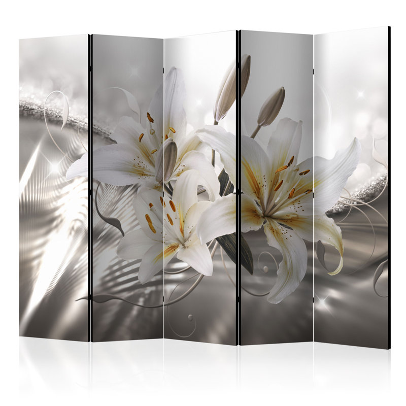 Solid Wood Folding Room Divider, 5
