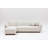 Stylish Corner Sofa, White & Beige, 107.5 x 63.8 x 33.9 inches | Durable 100% Polyester Fabric, Beech Wood & Chipboard Frame | Comfortable 8 cm Grey Foam + 5 cm Feather Cushions | Includes 2 Pillows, Walnut Legs, Dry-Cleanable Design-1555096907-1555096904