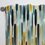Motif rayé vert et jaune - Rideau rayé - Velours obscurcissant - 1 panneau-95458449