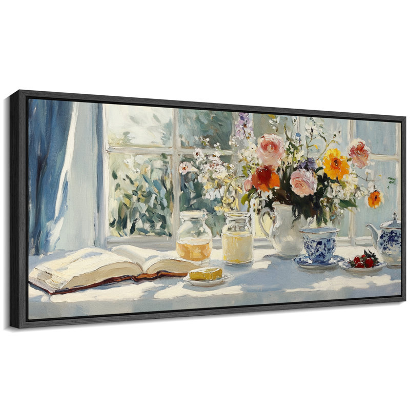 «Relaxing Teatime», art mural de nature morte, impression numérique sur toile giclée sur toile, Noir, noir, noir, noir