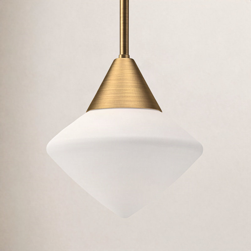 Luminaire suspendu étoile unique à 1 lumière Orrin, Doré vieilli, H 73,13 po x l 8 po x P 8 po