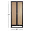Royette 78-Inchtall Exotic Wood And Rattan 2-Door Cabinet In Black