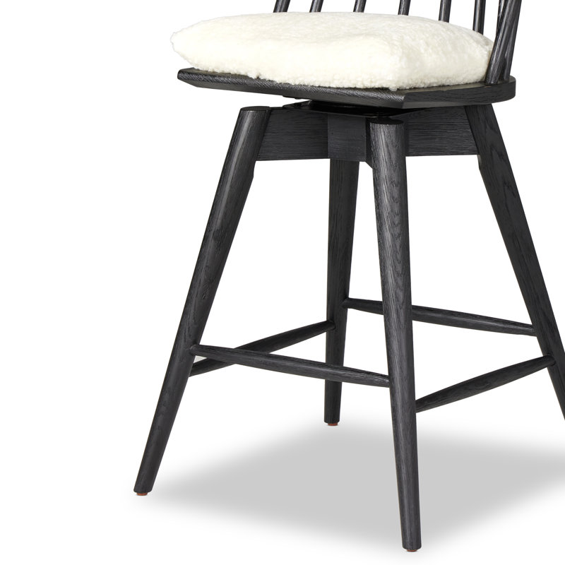 Lewis 27 Stool, Counter Stool (26.98" Seat Height), Whiskey Saddle/Top Grain Leather