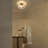  Moncia Modern 11.8" Fluted Antique Brass Glass Semi-Flush Mount Ceiling Lightfor Entryway Hallway-36170010