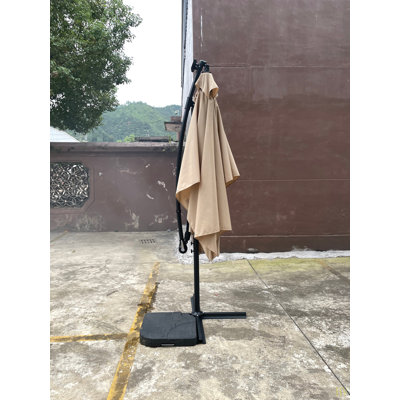 Parasol de terrasse rectangulaire 2X3m à énergie solaire à DEL avec parasol imperméable à 6 côtes avec manivelle et base en croix pour terrasse de jardin