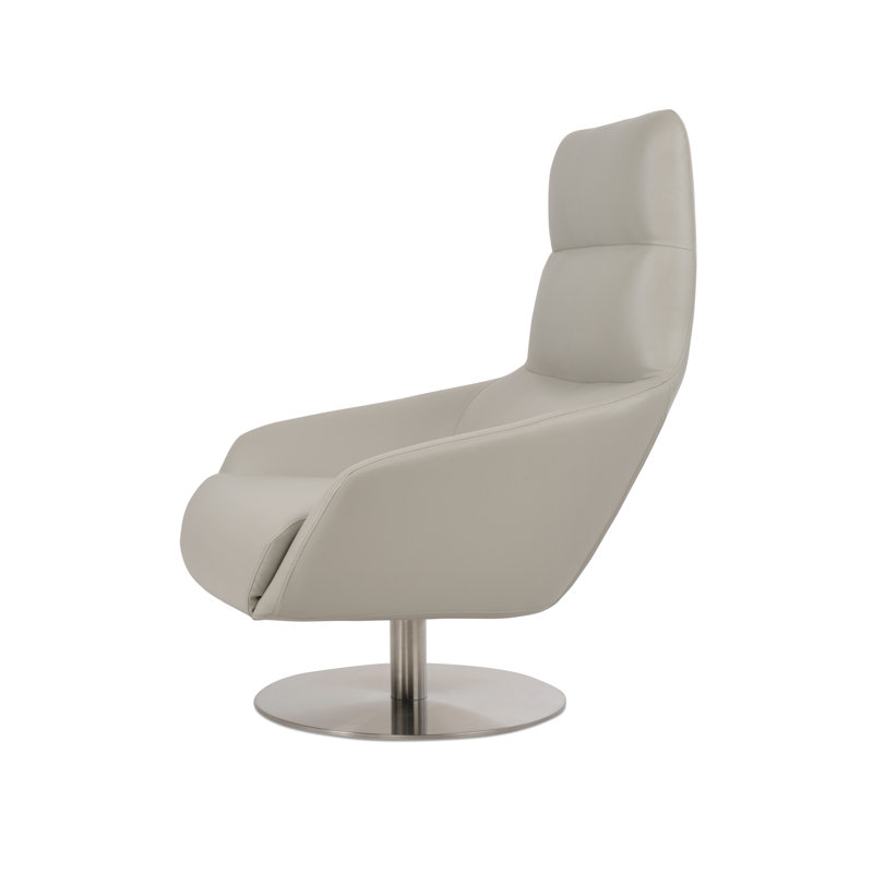Fauteuil rotatif, Similicuir gris pâle
