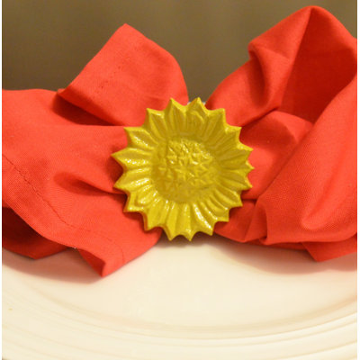 Ensemble de 12 rondelles de serviette (tournesol jaune, antique)