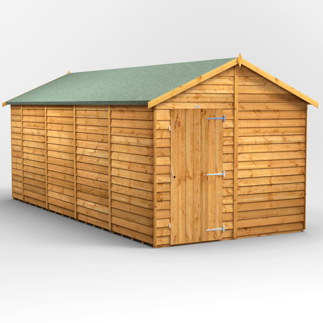 Powersheds 18 x 8ft Timber Overlap Windowless Garden Shed
