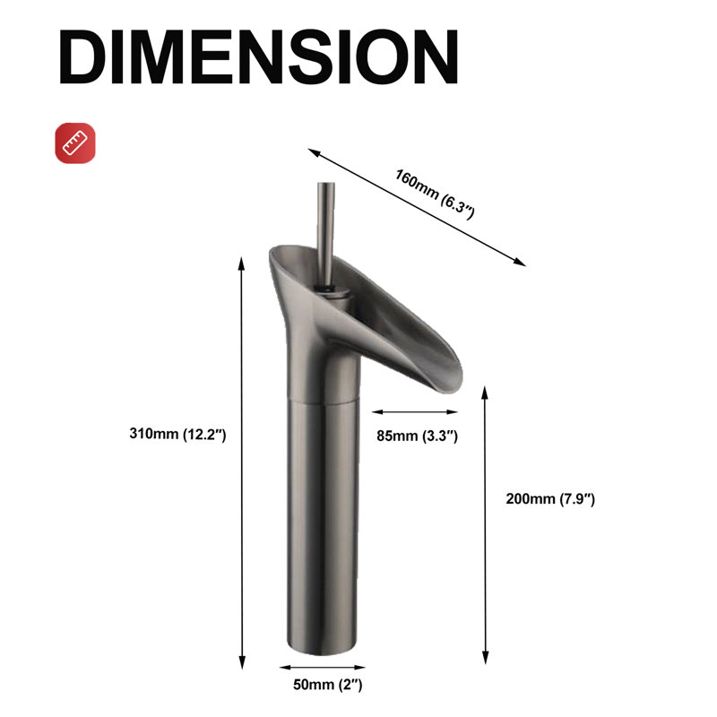 Vessel Single Hole Single Handle Bathroom Faucet with Drain Assembly, Brushed Nickel