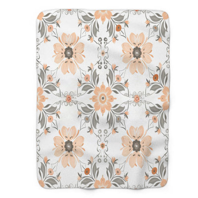 Subtle Trellis Patterns - 1 Piece Premium Sherpa Blanket