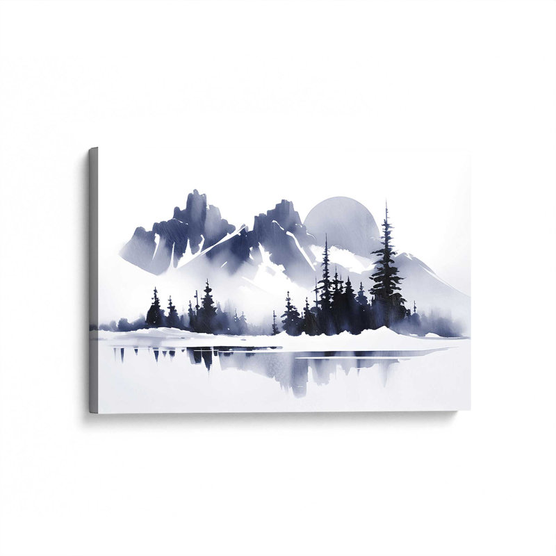 Impression sur toile Moonlit Mountain Majesty , H 12 po x l 18 po x P 1,25 po, Toile tendue