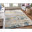 Casual Abstract, Gray/Yellow/Blue Area Rug-2005846701