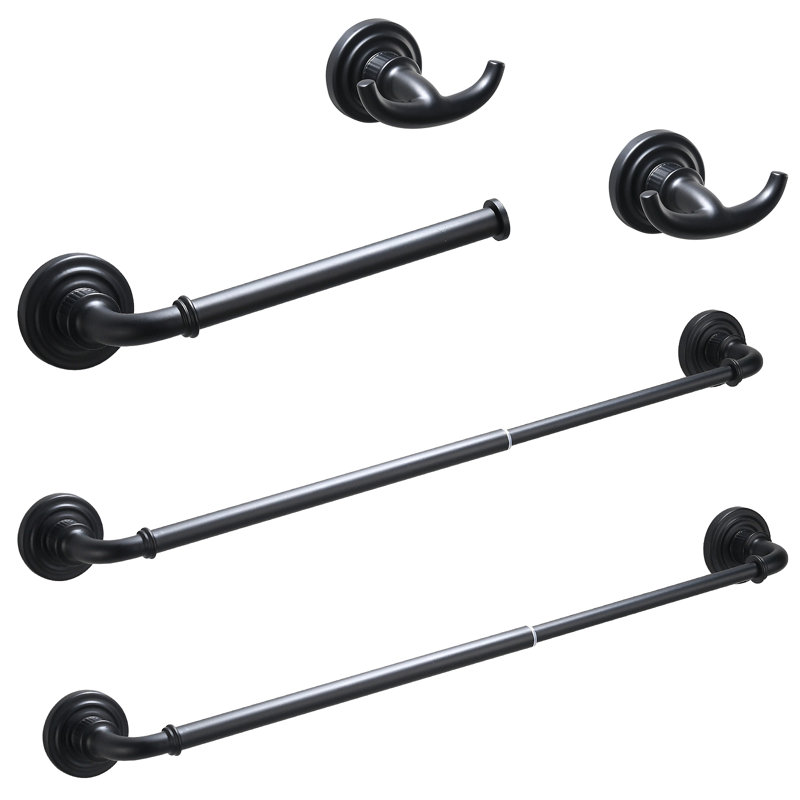 Ensemble de quincaillerie de salle de bain 4 pièces, Noir