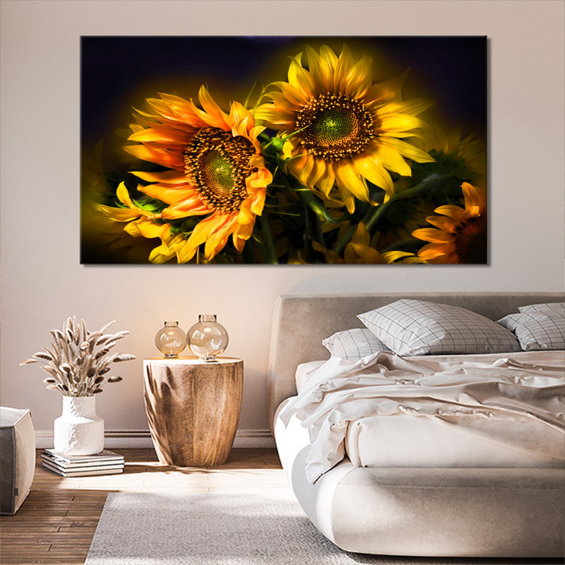 Beautiful Sunflowers - Wrapped Canvas Art Prints, 76cm H x 127cm W x 3.2cm D