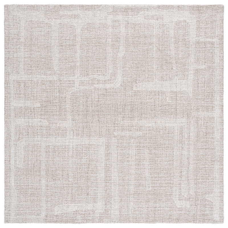 Abstract 460 Hand Tufted Wool Pile Abstract Rug, Square 6'