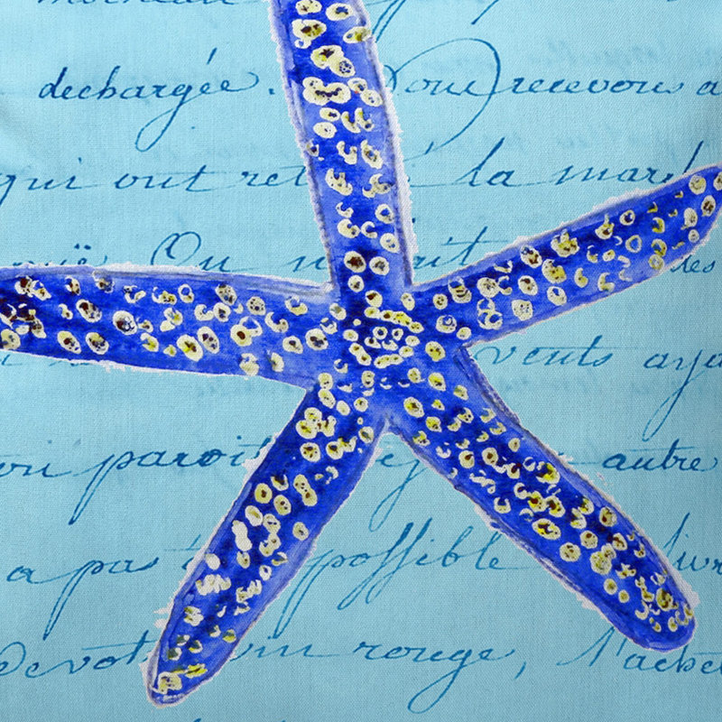 Starfish Reversible Throw Pillow, Large
