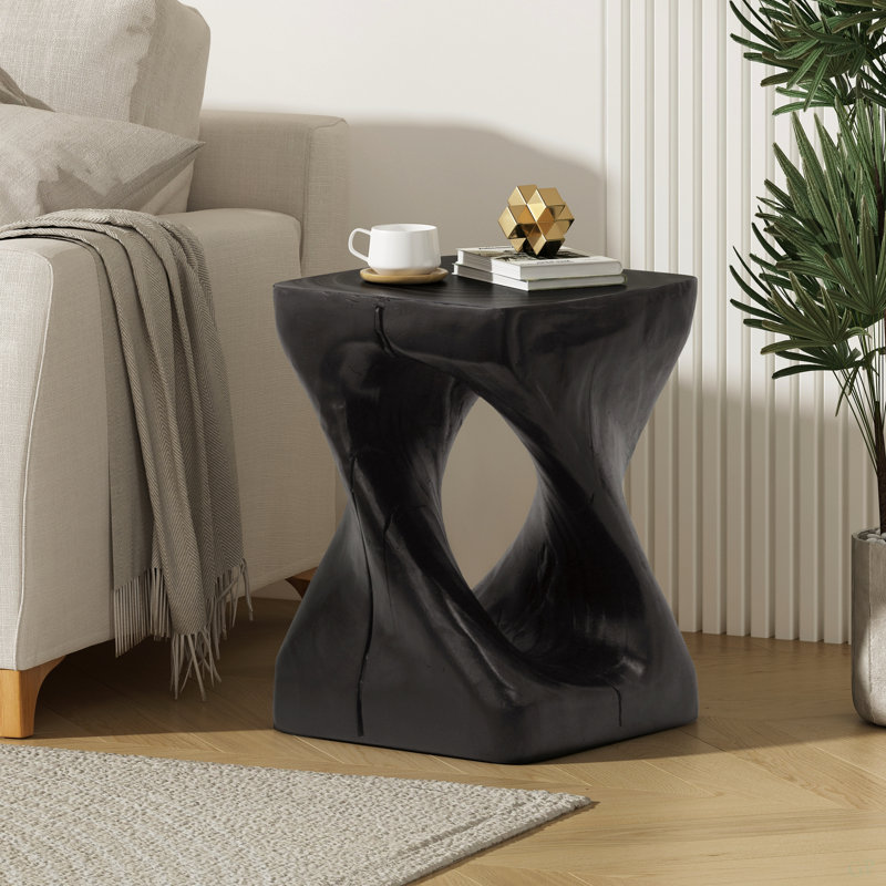 Twist Shape Side Table, Wood-Like Texture