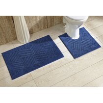 2-piece Bath Mat Set Gray Toilet Bowl Set Decorative Bath 