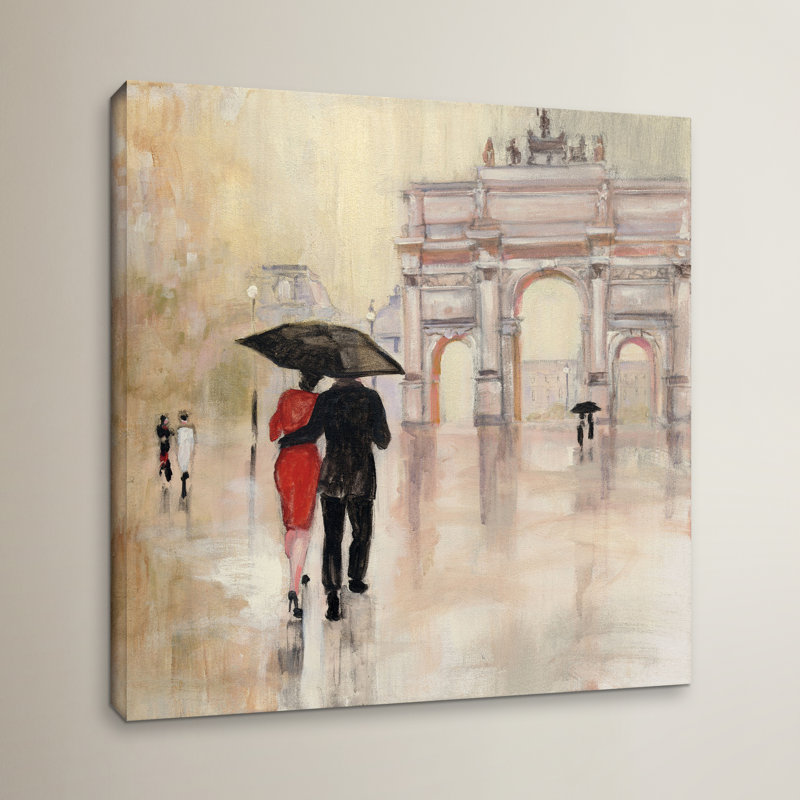 Romanitc Paris II Painting Print on Wrapped Canvas, 14" H x 14" W x 2" D
