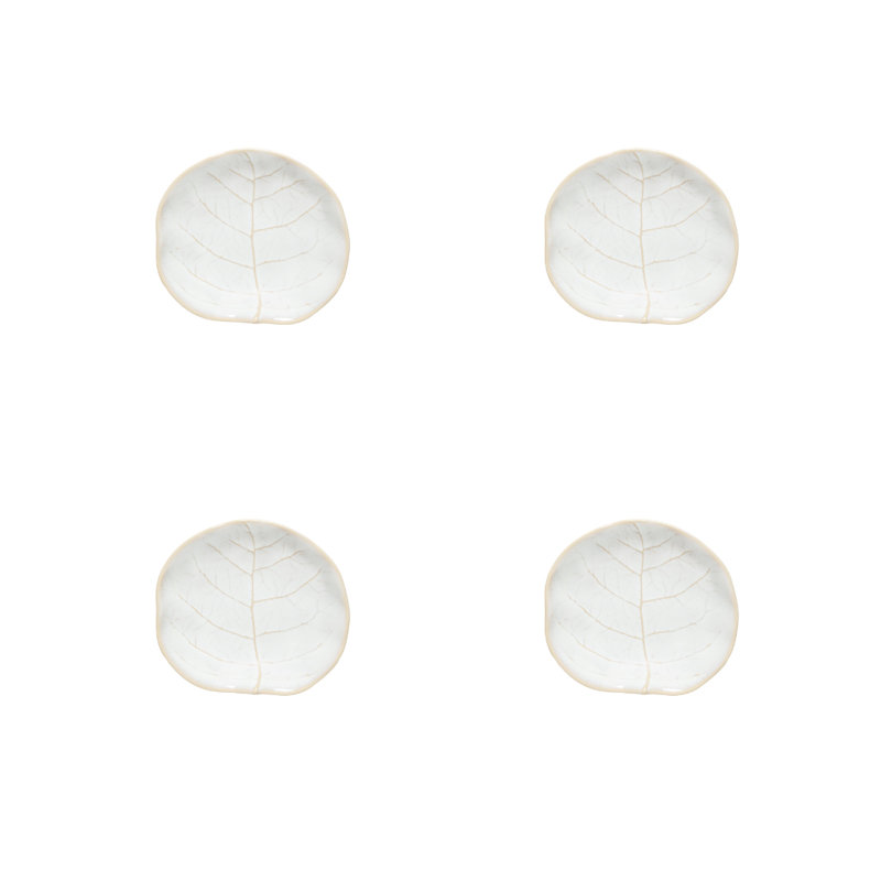 Silvina Handmade Stoneware Appetizer Plate, Fennel White
