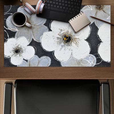 Gray Flowers Bedroom Gaming Mat | Contemporary Home Decor