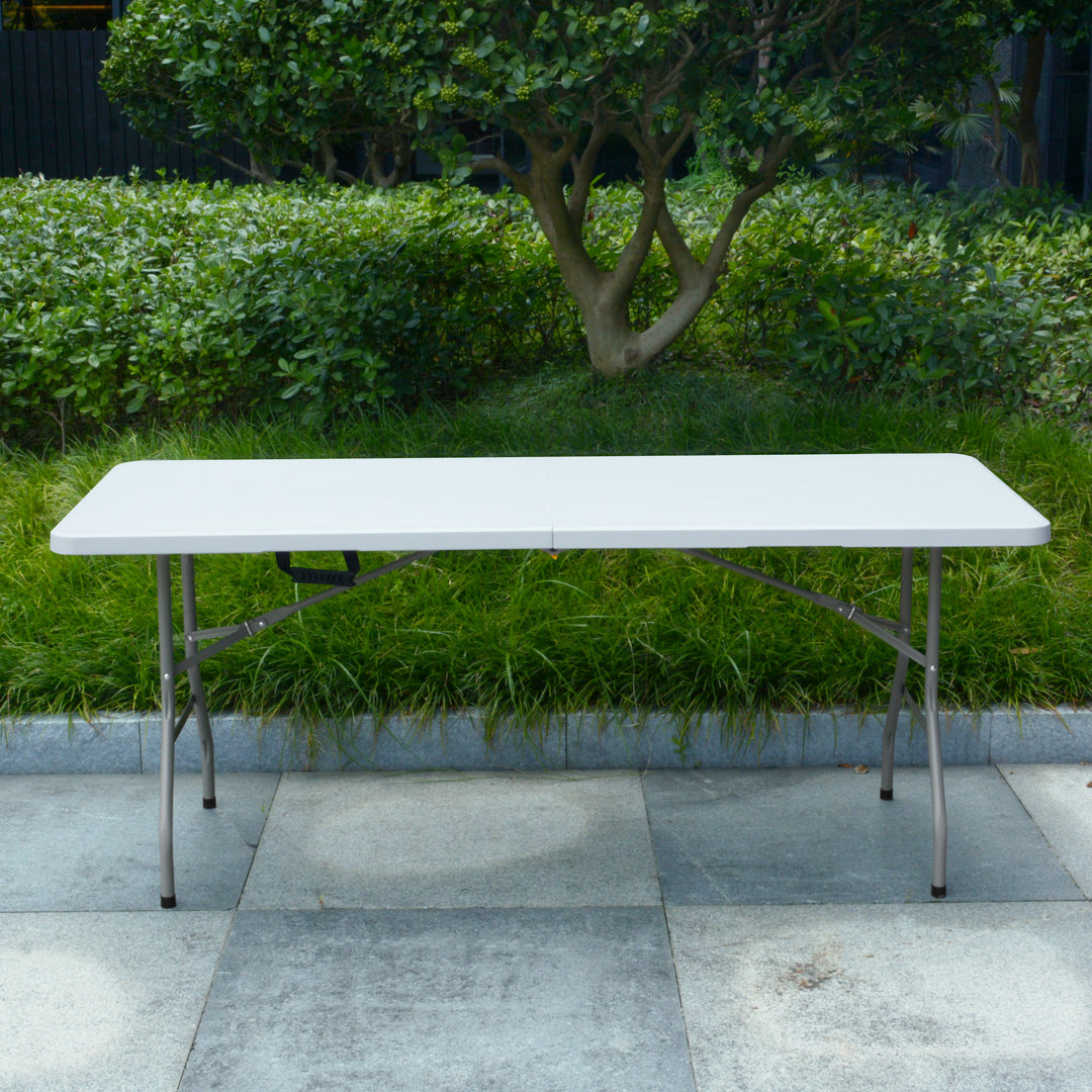 72 inch 6 Foot Heavy Duty Home Outdoor Resin Plastic Portable Rectangle Folding Table For Event Party  (Set of 2) Luxdecor