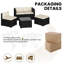 Rattan Patio Furniture Set All Weather Garden Lounge Set with Cushions-624943516