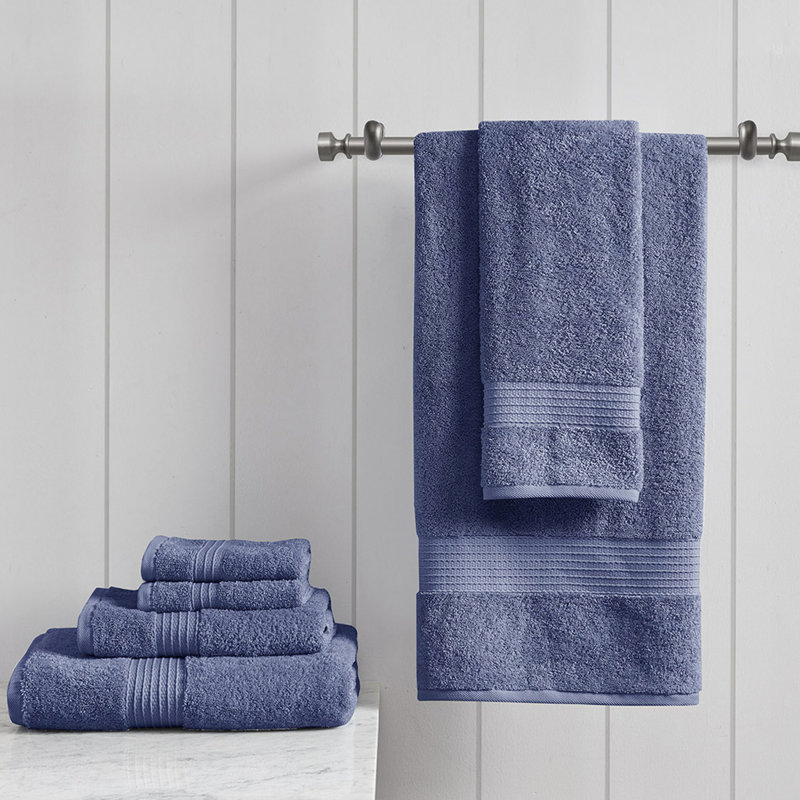 6 Piece Cotton Towel Set, Navy