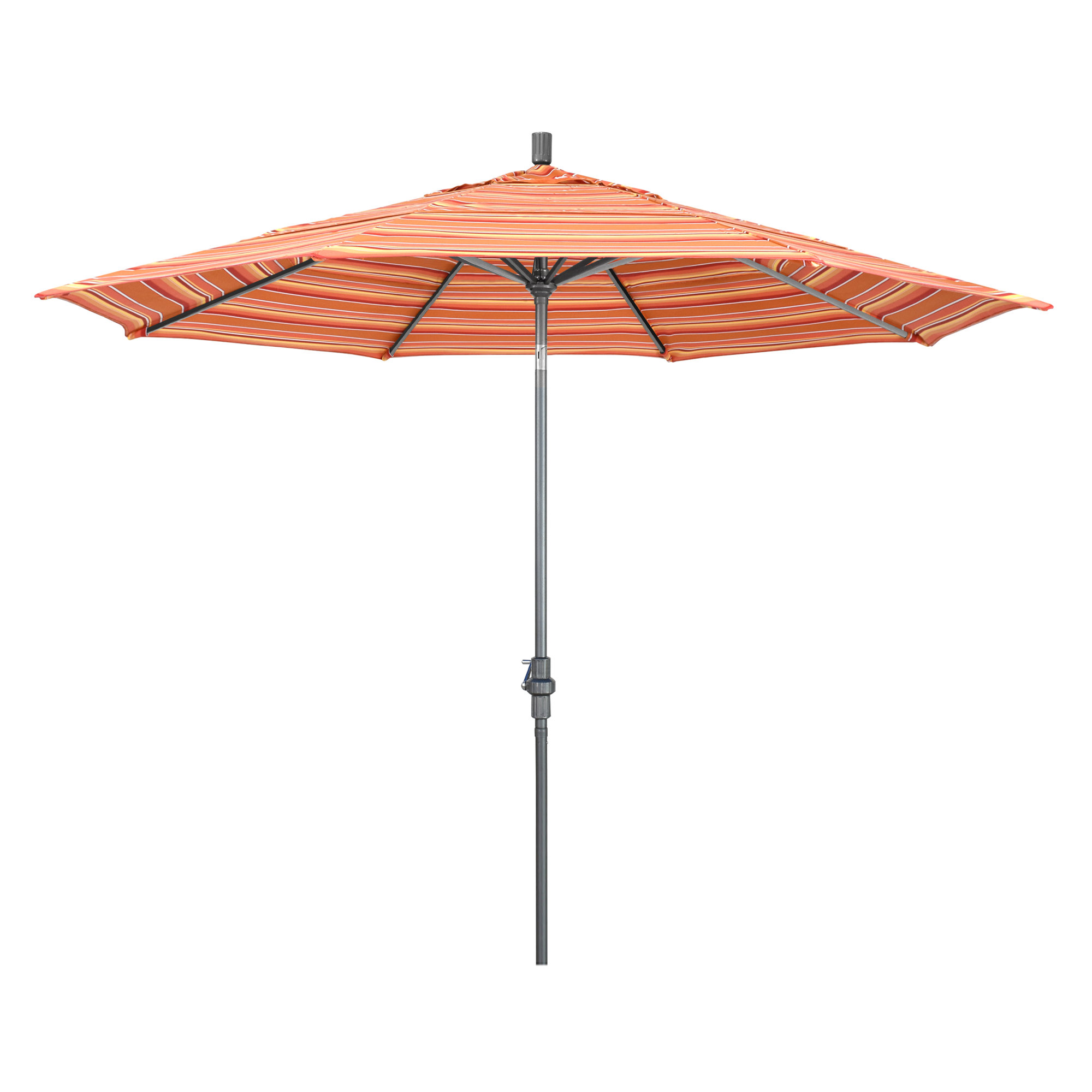 Broadmeade 132'' Sunbrella® Outdoor Umbrella, Hammertone Gray, Dolce Mango Stripe Sunbrella®