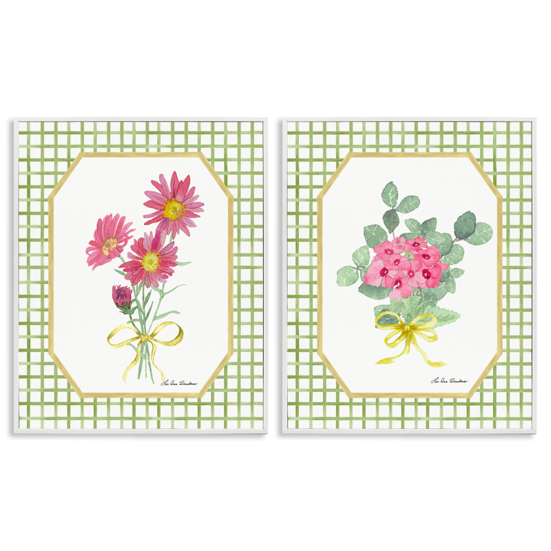 Ensemble de 2 giclées encadrées Cottage Botanical Story, par Lee Ann Sanders, H 20 po x l 16 po
