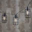 Guirlande de lumières décoratives solaires en métal à 10 lumières - Éclairage extérieur industriel en fil noir de 6 pieds avec ampoules DEL blanc chaud
