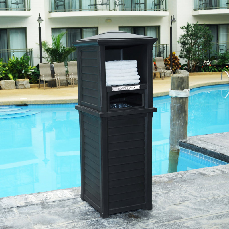 Charlton Home® Tillett 23'' W 24 Gallons Water Resistant Resin Towel Valet, Black