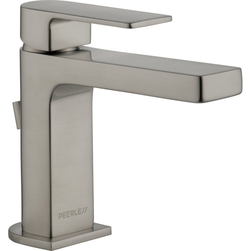 Single-Hole Single-handle Bathroom Faucet with Drain Assembly, Brushed Nickel