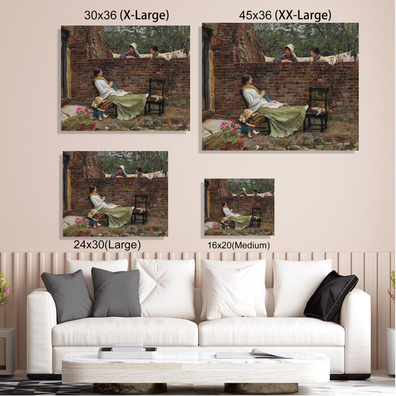 Reproduction d'art, reproduction d'art sur toile, "Gossip" par John William Waterhouse, H 30 po x l 24 po