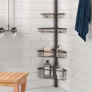 Zenna Home Rust-Resistant Corner Shower Caddy for Bathroom, 4 Adjustable  Corner Hugging L-shaped Shelves, with Tension Pole, for Bath and Shower
