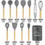 Kitchen Utensil Set Silicone Cooking Utensils Heat Resistant Nonstick Kitchen Tools With Hooks, Silicone Kitchen Gadgets With Wooden Handle, Turner Tongs Spatula Spoon Cooking Tools-1887648254