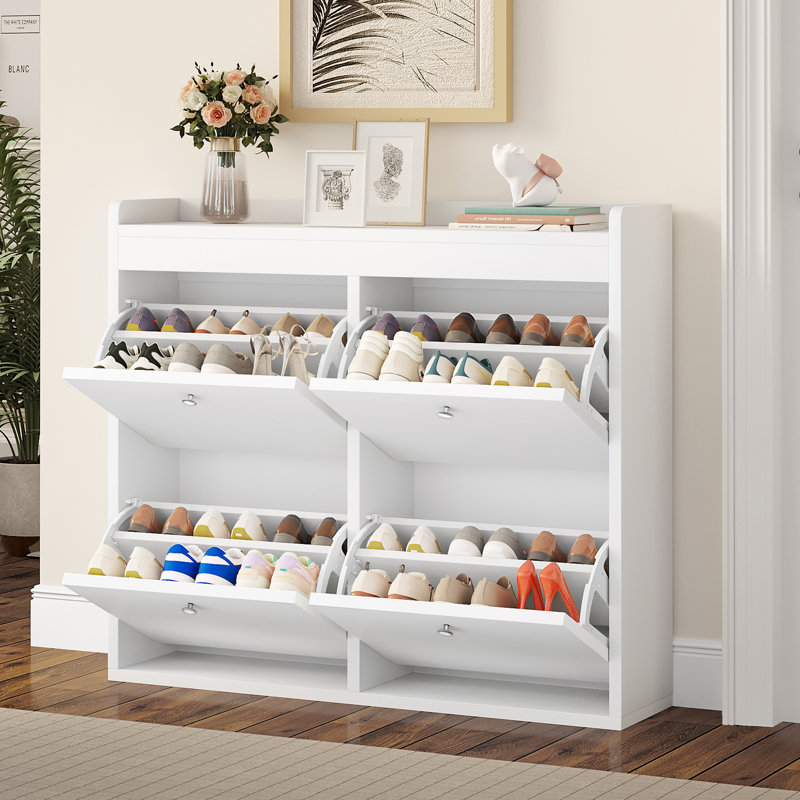 Rangement à chaussures 16 paires, Blanc