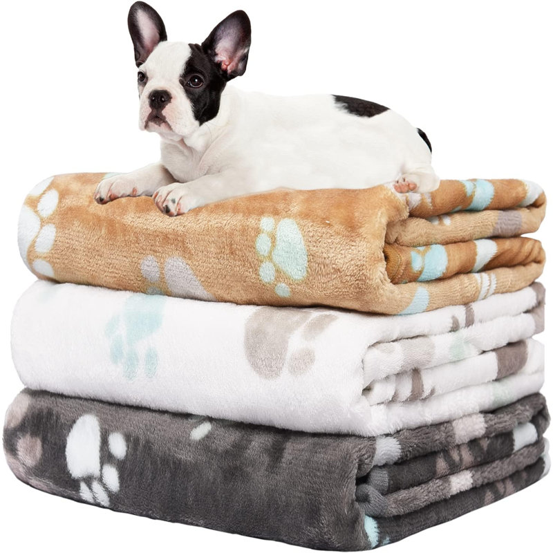 Couverture pour animaux, 30 po x 20 po, Gris / brun / blanc