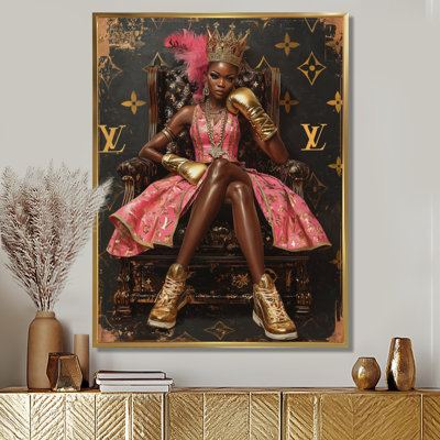 Luxury Lifestyle Of A Dark Skin Princess - Fashion Girl Power Wall Decor