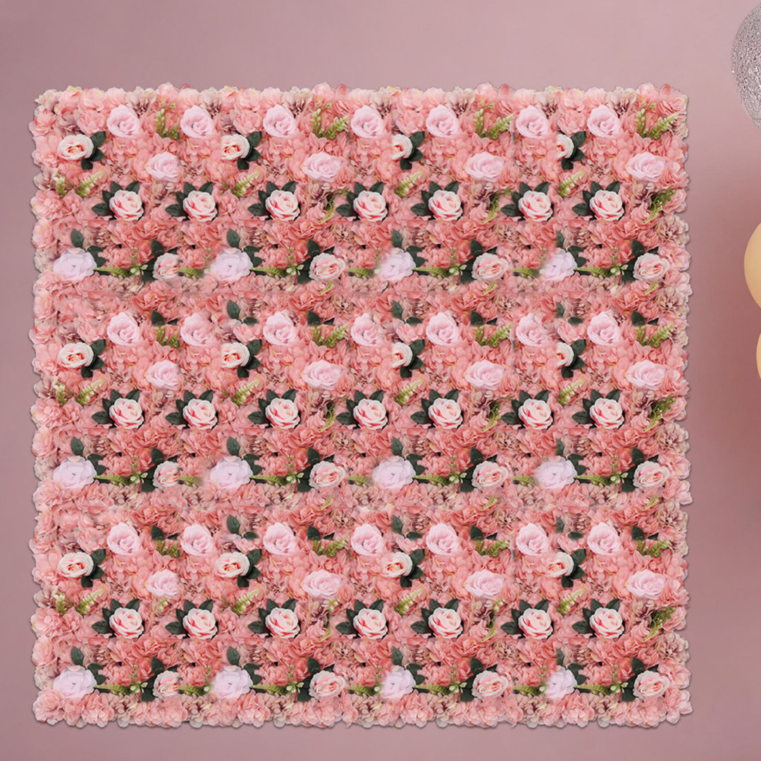 12Pcs Flower Wall Panel Artificial Flower Wall Backdrop For Photo Background Party Wedding Decor (Set of 12) Primrue 